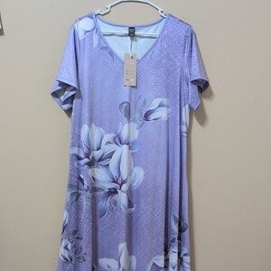 Lavender Floral Midi Dress